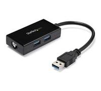 Startech Adaptateur réseau USB 3.0 vers Gigabit Ethernet avec hub USB 3.0 à 2 ports (USB31000S2H) - Adaptateur réseau - USB 3.0 - Gigabit Ethernet x 1 - noir G