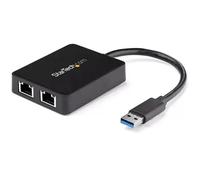 StarTech.com Adaptateur USB 3.0 à Double Port Gigabit Ethernet avec port USB - 10/100/100 - Adaptateur NIC Réseau USB Gigabit LAN