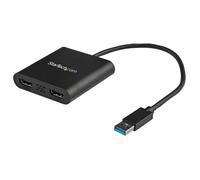 StarTech.com Adaptateur USB 3.0 vers Dual HDMI - 2x1080p / 1x4K 30Hz - Carte Graphique/Vidéo Externe - Adaptateur d'Affichage Double Écran USB Type-A vers HDMI - Uniquement Windows - Noir