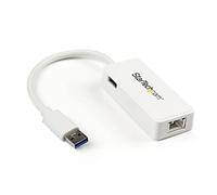 StarTech Adaptateur réseau USB31000SPTW – USB 3.0 vers Gigabit Ethernet, 1x RJ45 – Blanc
