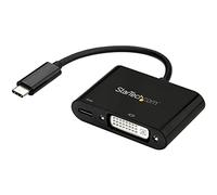 StarTech Adaptateur USB-C vers DVI-D, 1920x1200, 60W PD, Noir (CDP2DVIUCP) | Convertisseur vidéo, Single Link, Charge Pass-Through, Compatible Thunderbolt 3, Écran, Projecteur