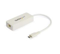 StarTech Adaptateur USB-C vers Ethernet Gigabit US1GC301AUW - Port USB-A 3.0 1Gbps Blanc