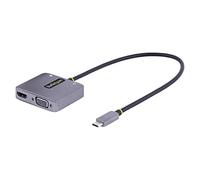 StarTech Adaptateur USB-C vers HDMI/VGA, 4K 60Hz (122-USBC-HDMI-4K-VGA) | Adaptateur multiport, Sortie audio 3, 5mm, HDR, 100W PD 3.0, Compatible Thunderbolt 3/4, Voyage