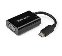 StarTech Adaptateur USB-C vers VGA, 1080p, 60W PD, Noir (CDP2VGAUCP) | Convertisseur vidéo USB-C vers moniteur VGA, Power Delivery 60W Pass-Through, Chargement, Compatible Thunderbolt 3