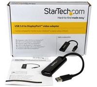StarTech Adaptateur vidéo slim USB 3.0 vers DisplayPort - Carte graphique externe multi-écrans - M/F - 2048x1152 / 1080p - Adaptateur vidéo externe - T5-302 - 16 Mo DDR2 - USB 3.0 - DisplayPort - noir