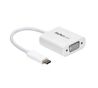 StarTech Adaptateur vidéo USB-C vers VGA, 1080p, M/F, Blanc (CDP2VGAW) | Convertisseur USB-C vers HD15, Sortie VGA Full HD, Compatible MacBook Pro et Thunderbolt 3, Moniteur ou projecteur