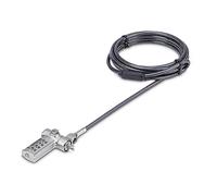 StarTech Câble antivol pour PC portable UNIVC4D 2 m Compatible Noble Wedge/Nano/K-Slot Noir/Argent