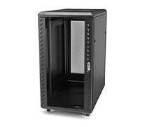 StarTech Armoire rack serveur 18U 19" 4 montants, rails de montage ajustables, roulettes, noir