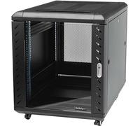 StarTech – Armoire rack serveur 15U 19" 4 montants, rails ajustables, roulettes, verrouillable