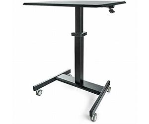StarTech Bureau Mobile Assis-Debout, One-Touch, Roulettes (STSCART2) | Poste de travail ergonomique, Hauteur reglable, Chariot informatique, Table PC, Verrouillable