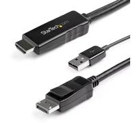 StarTech.com Câble Adaptateur HDMI vers DisplayPort de 2m - 4K 30Hz - M/M - Câble Convertisseur Actif HDMI 1.4 vers DP 1.2 avec Audio - Alimenté par