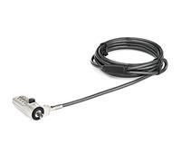 StarTech Câble Antivol pour PC Portable, 2m, Noble Wedge, 4 Chiffres | Réinitialisable, Acier gainé vinyle anti-coupure, Testé à 158, 7kg, Charnière pivotante