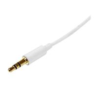 Startech Câble audio stéréo Mini-Jack 3,5 mm slim de 2 m - M/M - Cordon audio jack - Câble pour casque - 2x 3,5 mm Mini-Jack - Blanc - Câble audio - mini-phone stereo 3.5 mm mâle pour mini-phone stere