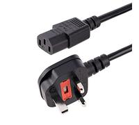 StarTech Câble d'alimentation PC UK de 1m - BS 1363 à C13 (BS13U-1M-POWER-L | Cordon 18AWG, IEC 60320 C13, Ordinateur portable, TV, Écran PC, Noir