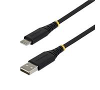 StarTech Câble de charge rapide USB-A vers USB-C de 6ft / 1,8 m, 15 W 3 A, gaine en nylon/TPE tressé double couche, cordon de charge USB-A vers type C, câble USB A vers USB C