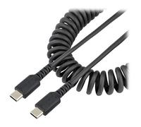 StarTech Câble de Charge USB-C de 50m - Adaptateur USB-C vers USB-C Enroulé à Usage Intesif - Câble TB3 en Fibre Aramide Robuste - Cordon USB-C à USB-C M/M - Noir (R2CCC-50C-USB-CABLE) - Câble USB - U