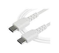 StarTech Câble de Chargement USB-C 2m - Cordon de Chargement USB 2.0 Type C vers USB-C pour PC Portable - Gaine TPE Fibre Aramide M/M 60W Blanc - Samsung S10 S20 iPad Pro MS Surface (RUSB2CC2MW) - Câb