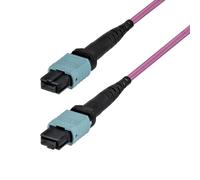 StarTech Câble de fibre optique MTP/MPO, câble de raccordement en fibre optique multimode MTP/PC OM4 multimode MTP/PC femelle, 50/125 µm, plénum OFNP, cordon de raccordement en fibre MTP-12 de 5 m