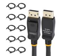 StarTech Câble DisplayPort certifié VESA 1.2 2 m 4K 60Hz connecteurs verrouillés - Lot de 10