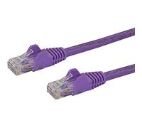 StarTech Câble Ethernet Cat6 30,5m Snagless, 100W PoE, Mauve (N6PATCH100PL) | Cordon réseau anti-accrochage, RJ45 10GbE, Testé individuellement, UL/TIA, Cuivre