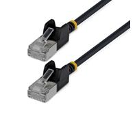 StarTech Câble Ethernet Cat6A ultra fin de 1,5 m sans accroc FTP - Câble de raccordement réseau RJ45 fin 34 AWG - Noir