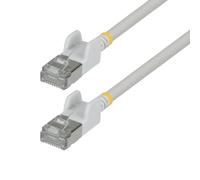 StarTech Câble Ethernet Cat6A ultra fin de 1,5 m sans accroc FTP - Fil de cuivre pur nu - Cordon de raccordement réseau RJ45 fin 34 AWG - Blanc