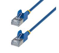 StarTech Câble Ethernet CAT6a Ultrafin Bleu de 1,5m, Sans Accroc, FTP, Fil de Cuivre Nu Pur, Cordon Patch Réseau RJ45 fin 34AWG, Testé par Fluke Channel