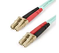 StarTech.com Câble Fibre Optique Multimode de 1m LC/UPC à LC/UPC OM4, Fibre Zipcord 50/125µm LOMMF/VCSEL, Réseaux 100G, Faible Perte d'Insertion, Cordon de Raccordement Fibre LSZH (450FBLCLC1)