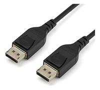 StarTech Câble Fin DisplayPort 1.4 Certifié VESA 1m, 8K 60Hz, HDR, Noir | 4K 120Hz, HBR3, DSC, HDR10, MST, 34 AWG, Mâle vers Mâle, Blindage EMI, Plaqués or