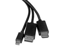StarTech Adaptateur HDMI DPMDPHD2HD – Fiche HDMI vers DP / Mini DP / HDMI – 2 m Noir