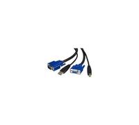 StarTech Câble KVM (clavier / vidéo / souris) universel - 2 en 1 - VGA et USB (SVUSB2N1_15) - Câble vidéo / USB - HD-15 (VGA), USB type B (M) pour USB, HD-15 (VGA) - 4.6 m - pour P/N: RKCOND17HD, SV23