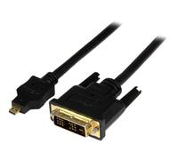 StarTech Câble Micro HDMI vers DVI 1m, M/M (HDDDVIMM1M) | DVI-D Single Link, Type-D vers Écrans Projecteurs DVI-D, Résistant, Plaqué or, Blindage Al-Mylar
