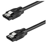 StarTech Câble SATA rond 0,3 m (SATRD30CM) – 6 Gbit/s – connecteurs verrouillables – Noir
