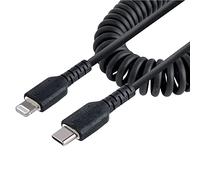 StarTech Câble Spirale USB-C vers Lightning 1m, Noir, MFi (RUSB2CLT1MBC)