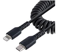 StarTech Câble Spirale USB-C vers Lightning 50cm, Noir (RUSB2CLT50CMBC)