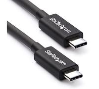 StarTech Câble Thunderbolt 3 Passif 2m 20Gbps 100W PD 4K USB-C Noir | Certifié Intel Thunderbolt, Compatible USB4 Thunderbolt 4, 4K 60Hz, Blindage tressé