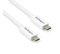 StarTech Câble Thunderbolt 3 TBLT34MM50CW 50 cm – 40 Gb/s, 100 W PD, 4K/5K – USB‑C mâle/mâle, Blanc