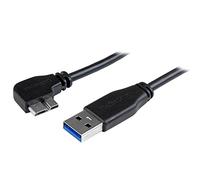 StarTech Câble USB 5Gbps 50cm - USB-A vers Micro-B Gauche (USB3AU50CMLS) | Câble slim, Format compact idéal pour étui de transport, Accès aux espaces réduits