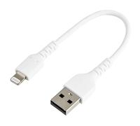 StarTech Câble USB-A vers Lightning RUSBLTMM15CMW 15 cm Blanc Fibre Aramide Certifié Apple MFi