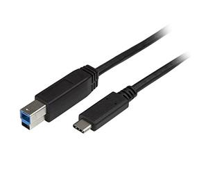 StarTech Câble USB-B vers USB-C 2m, USB 5Gbps, Données (USB315CB2M) | Cordon de transfert de données, USB 3.0, Connecteur réversible, Compatible Thunderbolt 3