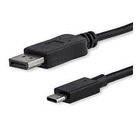 StarTech Câble USB-C vers DisplayPort 1.2, 4K 60Hz, DP Alt Mode, Noir, 1m | HBR2, Câble video, Sortie moniteur DP, Compatible Thunderbolt 3, Audio 5.1, Mâle/Mâle, Sans pilote