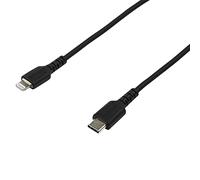 StarTech Câble USB-C vers Lightning 2m Robuste MFi Noir (RUSBCLTMM2MB) | Certifié Apple MFi, Fibre aramide, Charge et synchronisation, iPhone iPad, USB 2.0