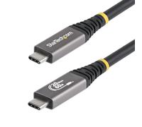 StarTech Câble USB4 CC3M20GUSB4CX — 3 m, 20 Gbit/s certifié USB-IF, 60 W PD, 4K 120 Hz DP 2.1, Noir