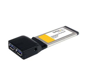 StarTech Carte ExpressCard vers 2 Ports USB 3.0 5Gbps, UASP (ECUSB3S22) | Adaptateur, SuperSpeed USB 3.2 Gen 1, Ports côte à côte, Alimentation CC en option