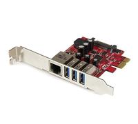StarTech - Carte PCIe - ST PEXUSB3S3GE - 3 ports USB 3.0, GbE, profil bas en option