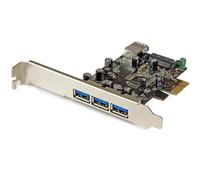 StarTech Carte contrôleur PCIe PEXUSB3S42 – 4 ports USB 3.0 (3 externes, 1 interne) – UASP