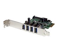 StarTech Carte PCIe 4 Ports USB 3.0, 5Gbps, UASP (PEXUSB3S4V) | Carte contrôleur, Adaptateur PCI Express, SuperSpeed, Ports empilés