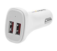 StarTech Chargeur de voiture double USB – 24W (4,8 A) – 2 ports – Blanc