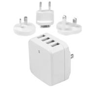 Startech.Com Chargeur Mural Usb À 4 Ports - (34 W/6,8 A) - Chargeur De Voyage International - Blanc - Adaptateur Secteur - 34 Watt - 6.8 A - 4 Connecteurs De Sortie (Usb (Alimentation...