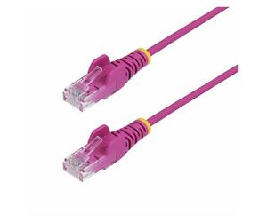 StarTech.com 1.5m Pink Slim CAT6 Ethernet Cable, Snagless, 28AWG, LSZH - Cordon de raccordement - RJ-45 (M) pour RJ-45 (M) - 1.5 m - 3.6 mm - UTP - CAT 5/5e/6 - IEEE 802.3bt - sans halogène, sans croc